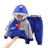 Winter children plus velvet hooded long sleeve suit two-piece set