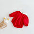 Red Long Sleeve Doll Neck Hark Triangle Wrap Fart Jumpsuit Climbing Suit