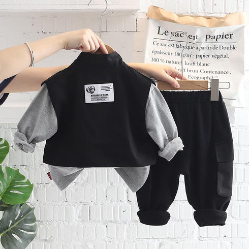 Spring and Autumn Boys' Vest Set of Three