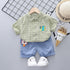 Lapel Little Dinosaur Shirt Short Sleeve Suit
