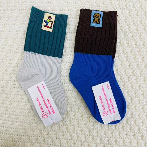 Fashion cloth label contrast socks loose mouth socks