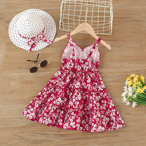 Summer Girl's Strap Floral Dress