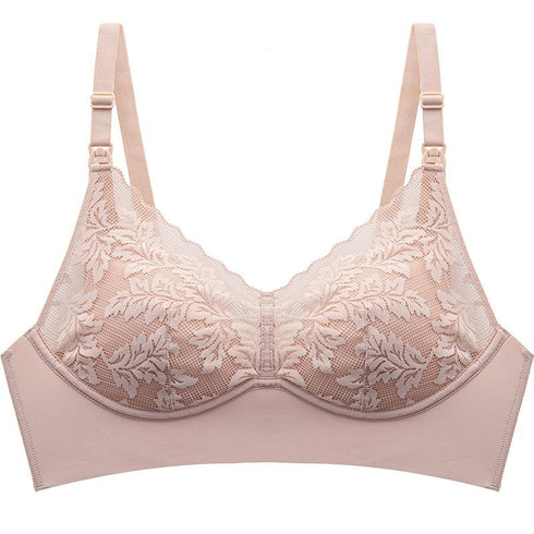 Modal mulberry silk ring-free lace buckle breast bra