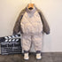 Winter children's collar padded warm baby two-piece set
