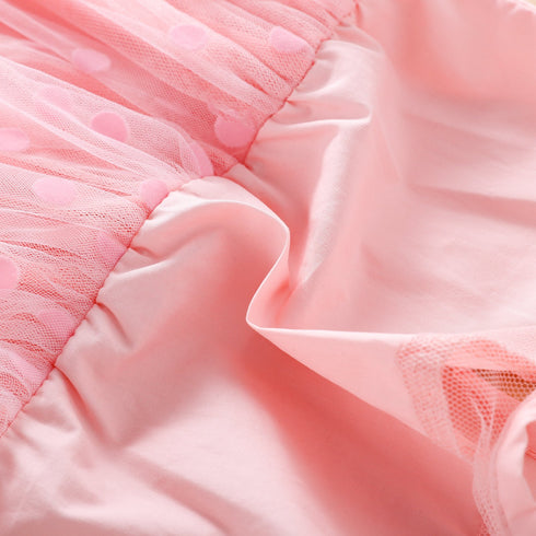 Summer Girl's Solid Color Polka Dot Dress