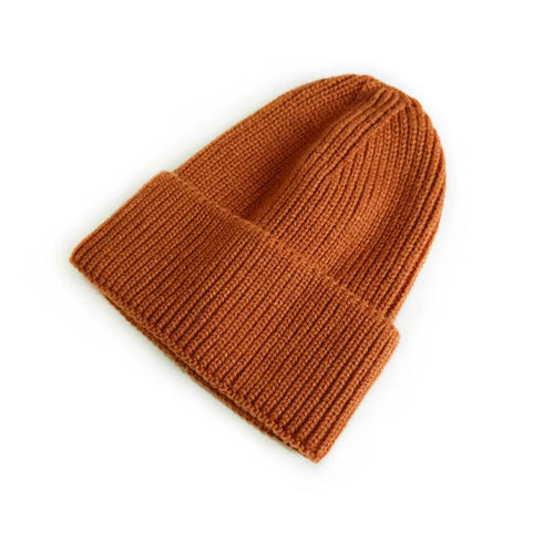 Monochrome casual knit flanged wool hat 15.74-18.89 inches