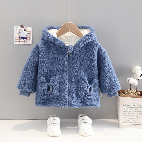Winter children's padded hooded coat