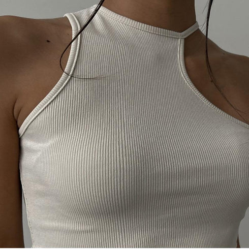 White One Shoulder Suspender Vest Lace Up Jacket