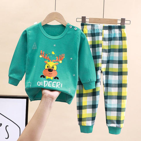 Cotton Underwear Suit Boys and Girls Autumn Clothes Pants Pajamas Loungewear