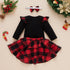Christmas Elk Plaid Skirt Hair band Three-Piece Set