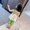 Summer Suit 2022 New Girls Foreign Style Floral Suspender Top Cropped Pants Two-piece Set