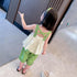 Summer Suit 2022 New Girls Foreign Style Floral Suspender Top Cropped Pants Two-piece Set
