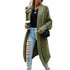 Fall winter lapel bat sleeve knit long sweater cardigan
