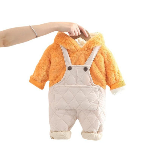 Baby winter velvet suit