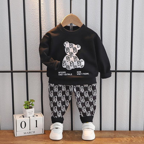 Spring and Autumn Boys Long Sleeve Two-Piece Set