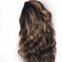 Ladies High Temperature Silk Big Wave Dyed Brown Long Curly Hair Wig Headgear