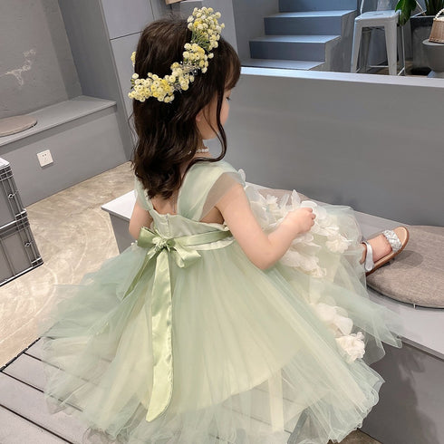 New Summer Girl Dress Party Birthday Dress Flower Princess Dress