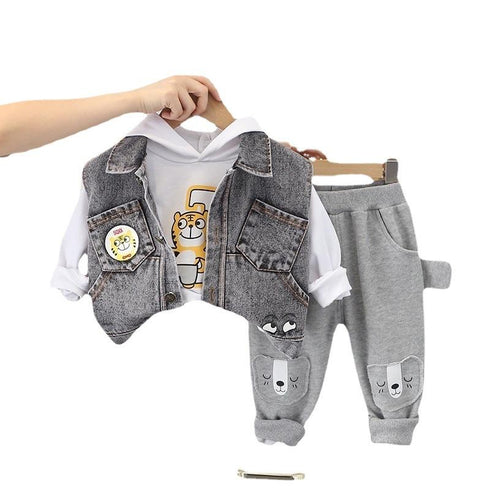 Spring and Autumn Boys Casual Cowboy Vest Set of Three