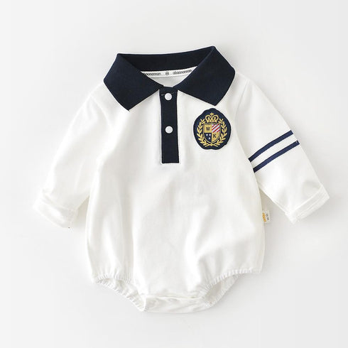 Navy Collar Embroidered Long Sleeve Harper Clothes