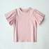 Summer Children's Solid Color Bubble Sleeve Top