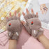 Carrot Half Finger Flip and Cashmere Thickened Warm Gloves