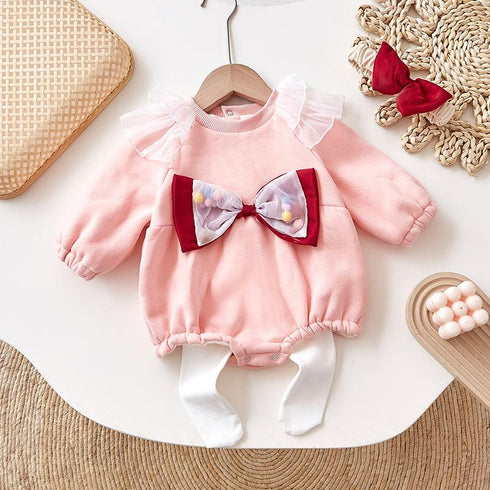 Baby Triangle Fart Clothes Female Bao Plus Velvet Double-Layer Pussyole Climbing Clothing