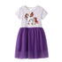 Girls' Dress Spring And Summer European And American Style Cartoon Embroidered Mesh Dress
