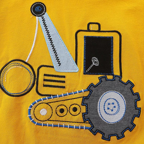 Summer boy excavator short sleeve set