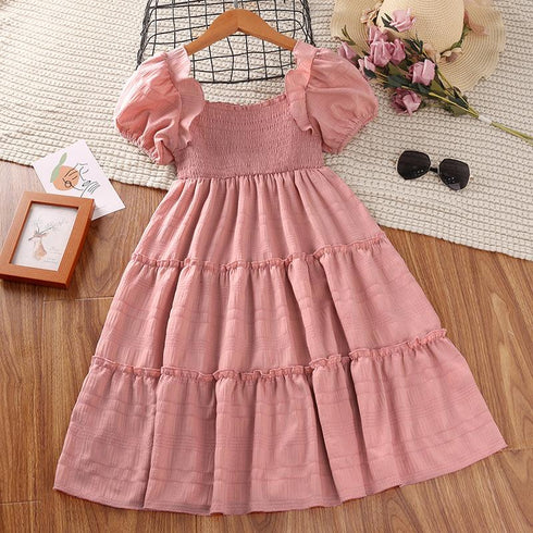 Girls' Short Sleeve Strapless Dress