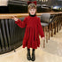 Add velvet sparkling red fairy dress New Year Christmas elegant dress children's foreign style princess dress