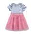 Summer New Girl Dress Children's Stitching Mesh Short Sleeve Dress