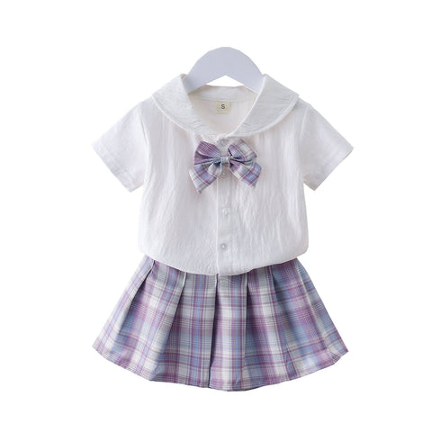 Summer girls short sleeve suit
