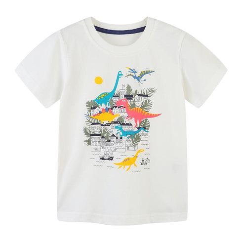 Summer Boys Dinosaur Print Short Sleeve
