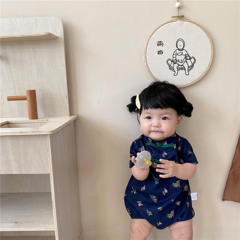 Broken Flower Fart Cheongsam National Style Climbing Suit