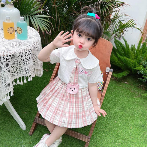 Summer Girls' College Style Short Sleeved Suit