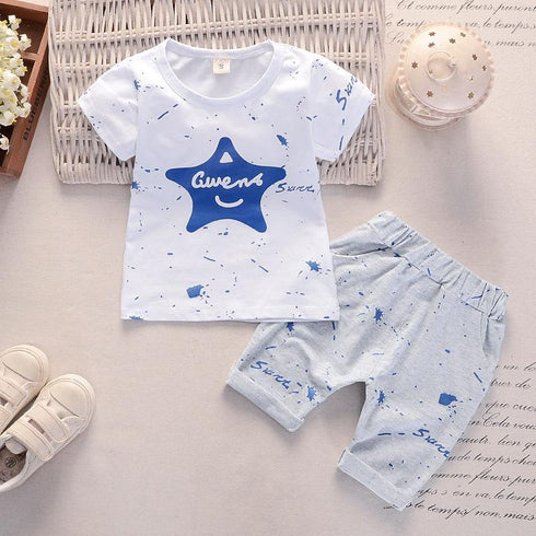 Summer Boy's Five-pointed Star Short Sleeve