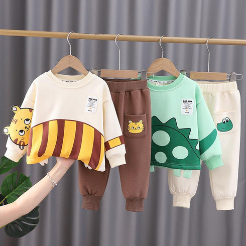 Boys autumn and winter cartoon vests two-piece set