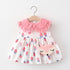 Summer Girls Dress New Sleeveless Lace Collar Cartoon Printed Children's Dress To Send Fox Bag