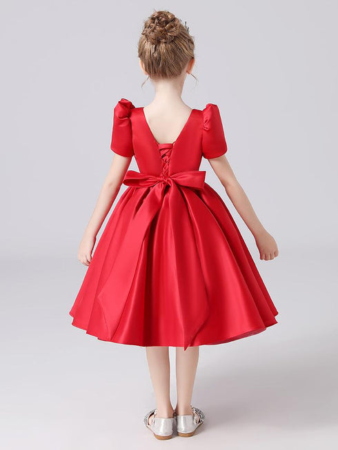 Girls' Dress Princess Dress Girls' Birthday Show Dress Dress Fashion Bubble Sleeve 2022 New
