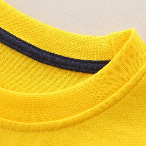 Summer boys excavator printed short sleeves