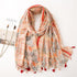 Small Fresh Cotton and Hemp Scarf Bohemian Printed Scarf