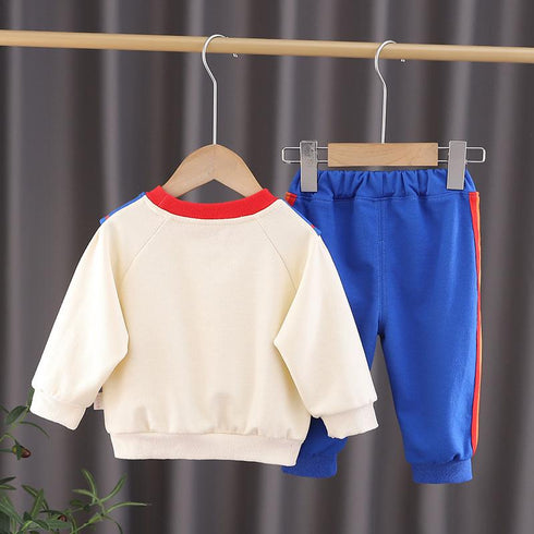 Boys spring and autumn long sleeve suit two-piece set