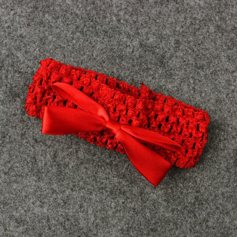 Christmas Lace Dress Hair Belt Two-Piece Set