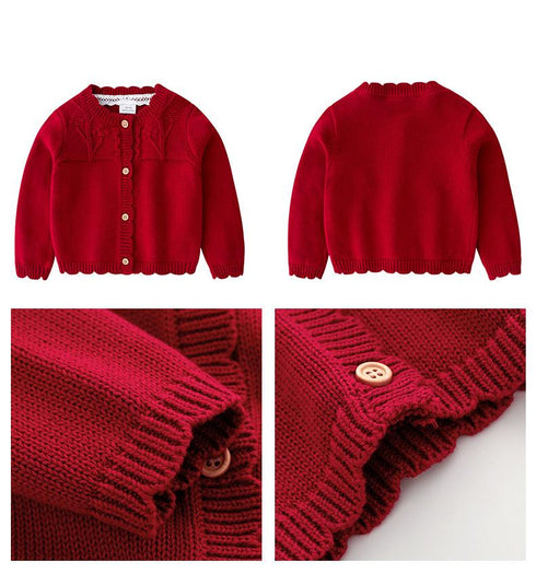 Baby Jacket Princess Wind Girl Knitted Wool Cardigan Girl Baby Knitted Jacket