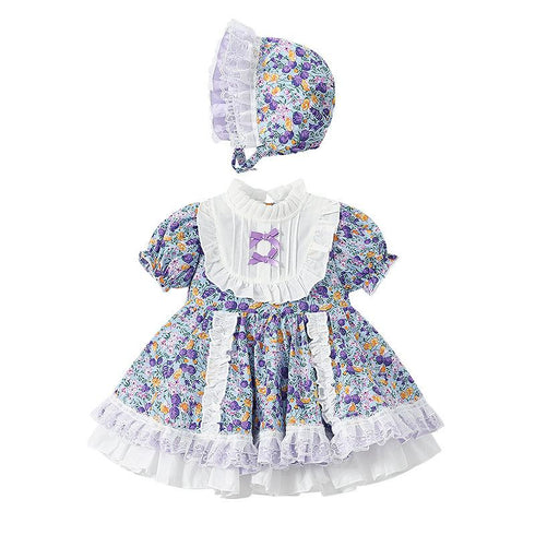 Girls Summer Purple Floral Dress