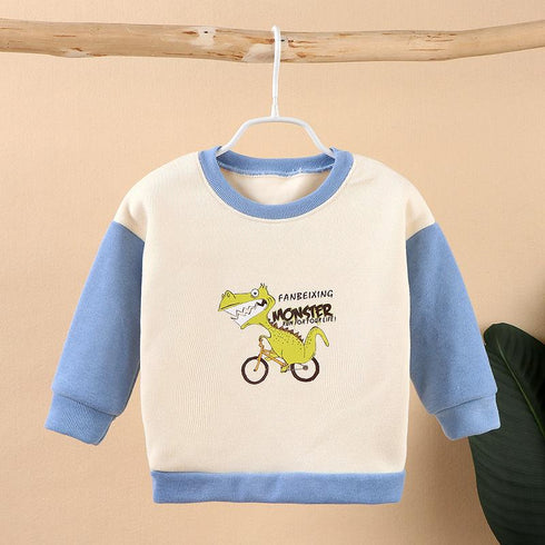 Baby pullover with velvet sweater