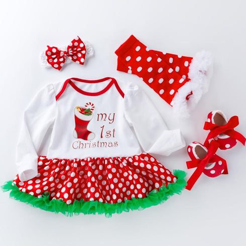 Christmas Baby Suit Long Sleeve Hardy Dress Festival Dress