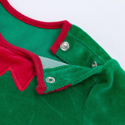 Baby long sleeve padded coral fleece Christmas jumpsuit warm long climbing suit