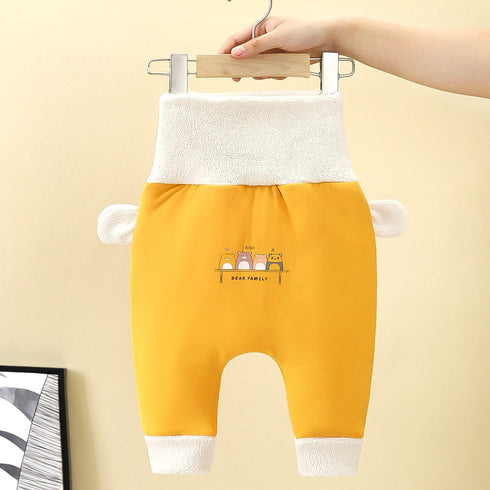 Winter thickened high waist belly pants