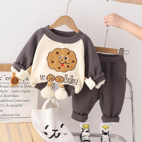 Autumn and winter children's long sleeve suit two-piece set